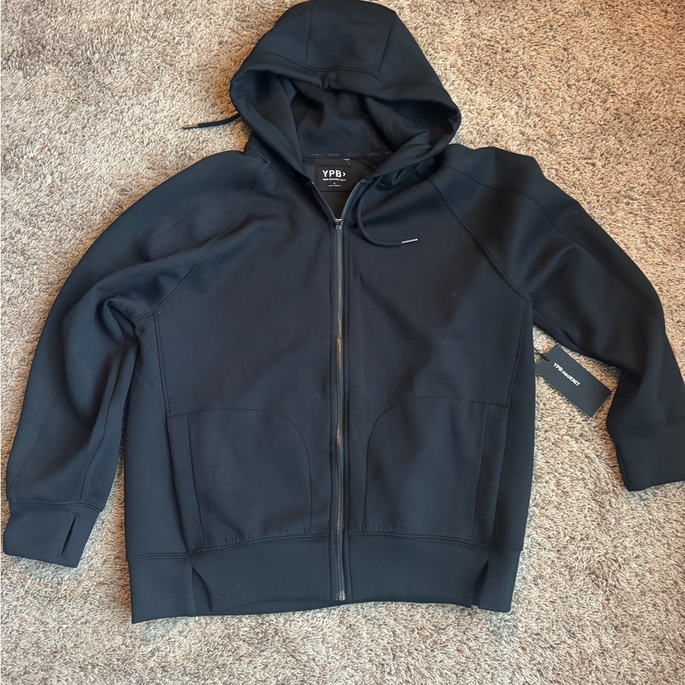 Abercrombie YPB neoKNIT Legging-Friendly Full-Zip Hoodie|onyx|S - Picture 2 of 9